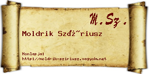 Moldrik Szíriusz névjegykártya